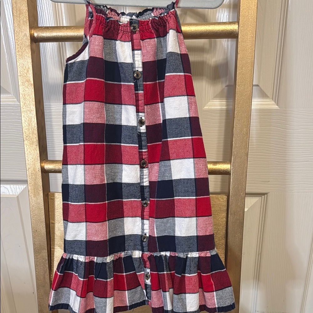 Old Navy Kids Plaid Dress in Red and Navy